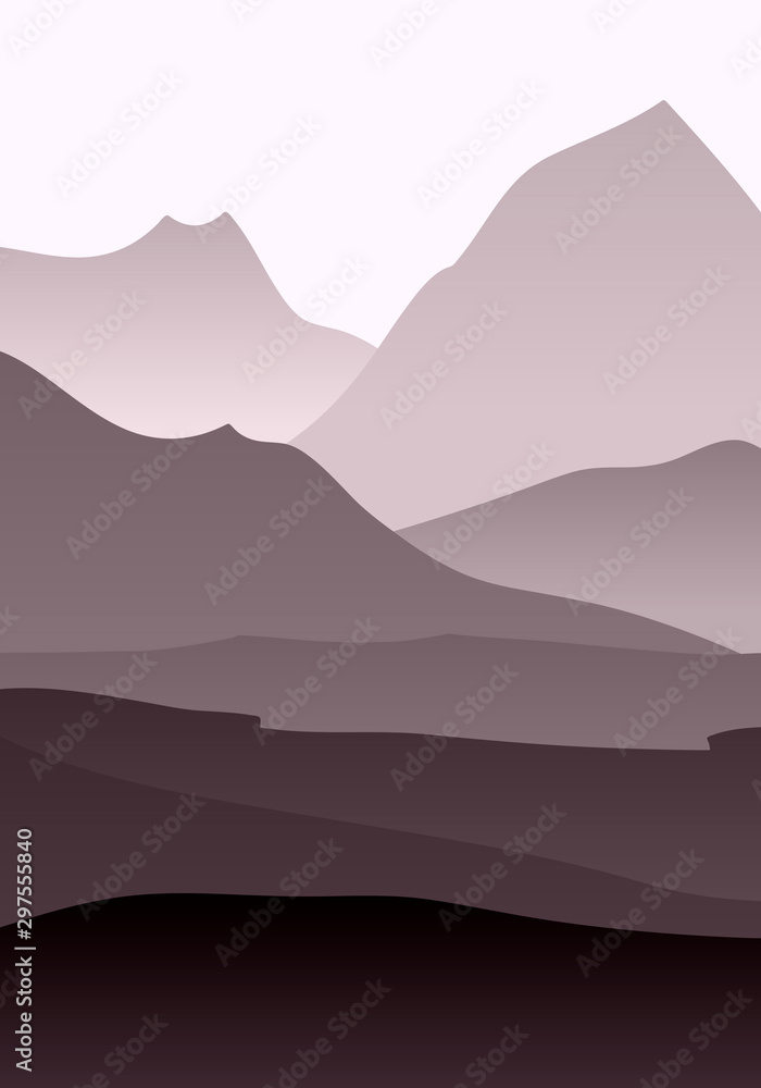 abstract monochrome vector landscape