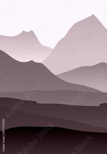 abstract monochrome vector landscape © cat_arch_angel