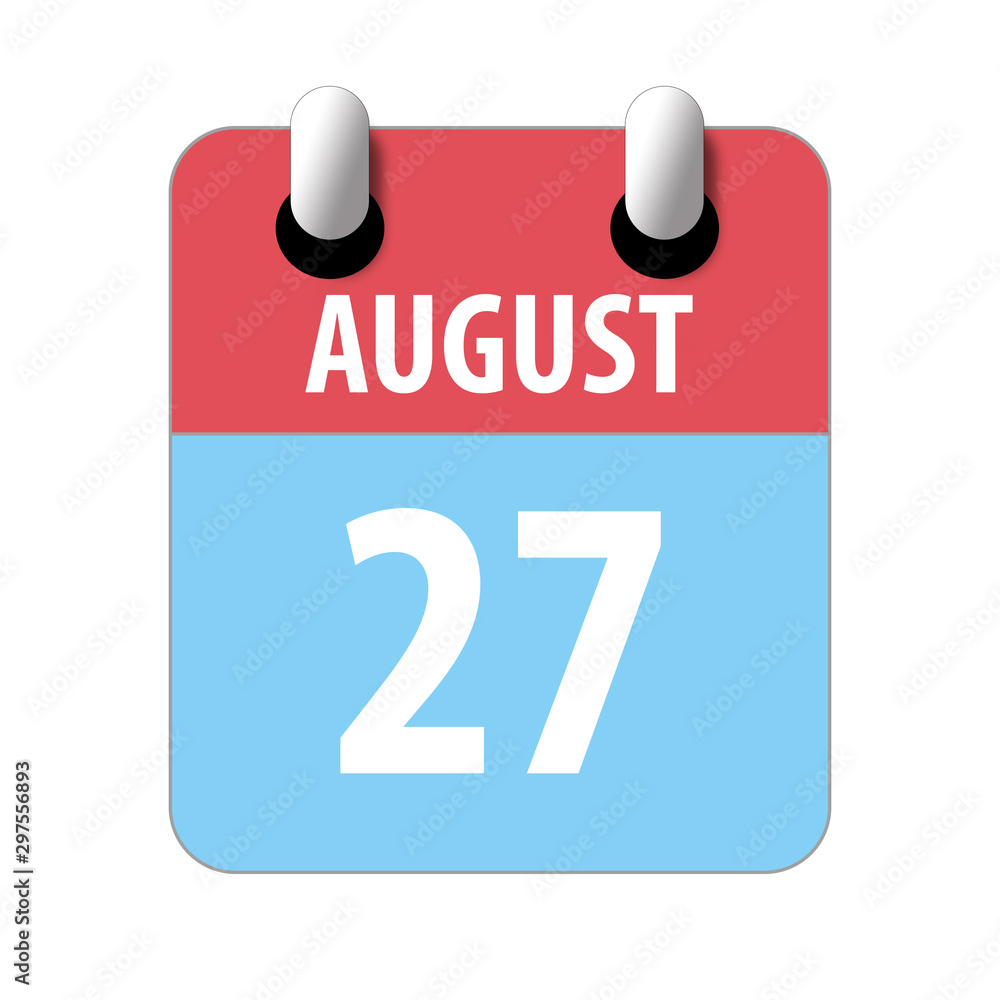 august 27th. Day 27 of month,Simple calendar icon on white background. Planning. Time management. Set of calendar icons for web design. summer month, day of the year concept august 27th. Day 27 of month,Simple calendar icon on white background. Planning. Time management. Set of calendar icons for web design. summer month, day of the year concept
