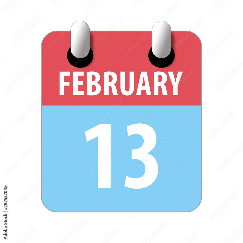 february 13th. Day 13 of month,Simple calendar icon on white background. Planning. Time management. Set of calendar icons for web design. winter month, day of the year concept february 13th. Day 13 of month,Simple calendar icon on white background. Planning. Time management. Set of calendar icons for web design. winter month, day of the year concept