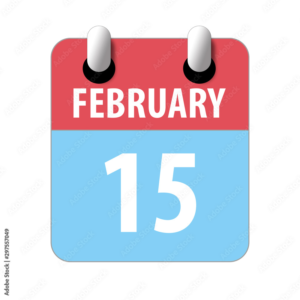 february 15th. Day 15 of month,Simple calendar icon on white background. Planning. Time management. Set of calendar icons for web design. winter month, day of the year concept february 15th. Day 15 of month,Simple calendar icon on white background. Planning. Time management. Set of calendar icons for web design. winter month, day of the year concept