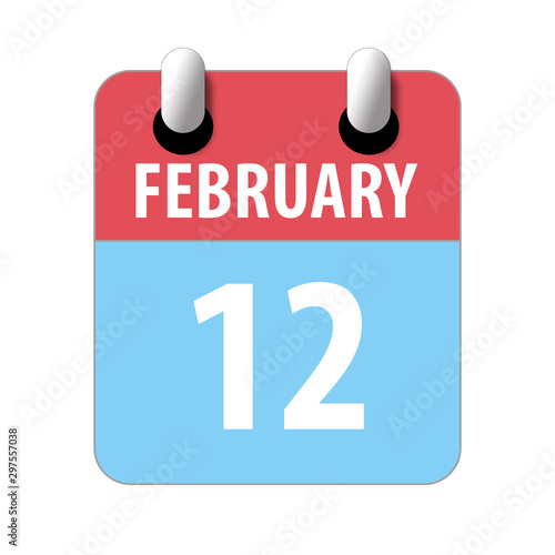 february 12th. Day 12 of month Simple calendar icon on white background. Planning. Time management. Set of calendar icons for web design. winter month  day of the year concept