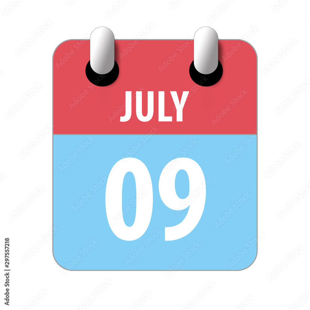 july 9th. Day 9 of month,Simple calendar icon on white background. Planning. Time management. Set of calendar icons for web design. summer month, day of the year concept july 9th. Day 9 of month,Simple calendar icon on white background. Planning. Time management. Set of calendar icons for web design. summer month, day of the year concept