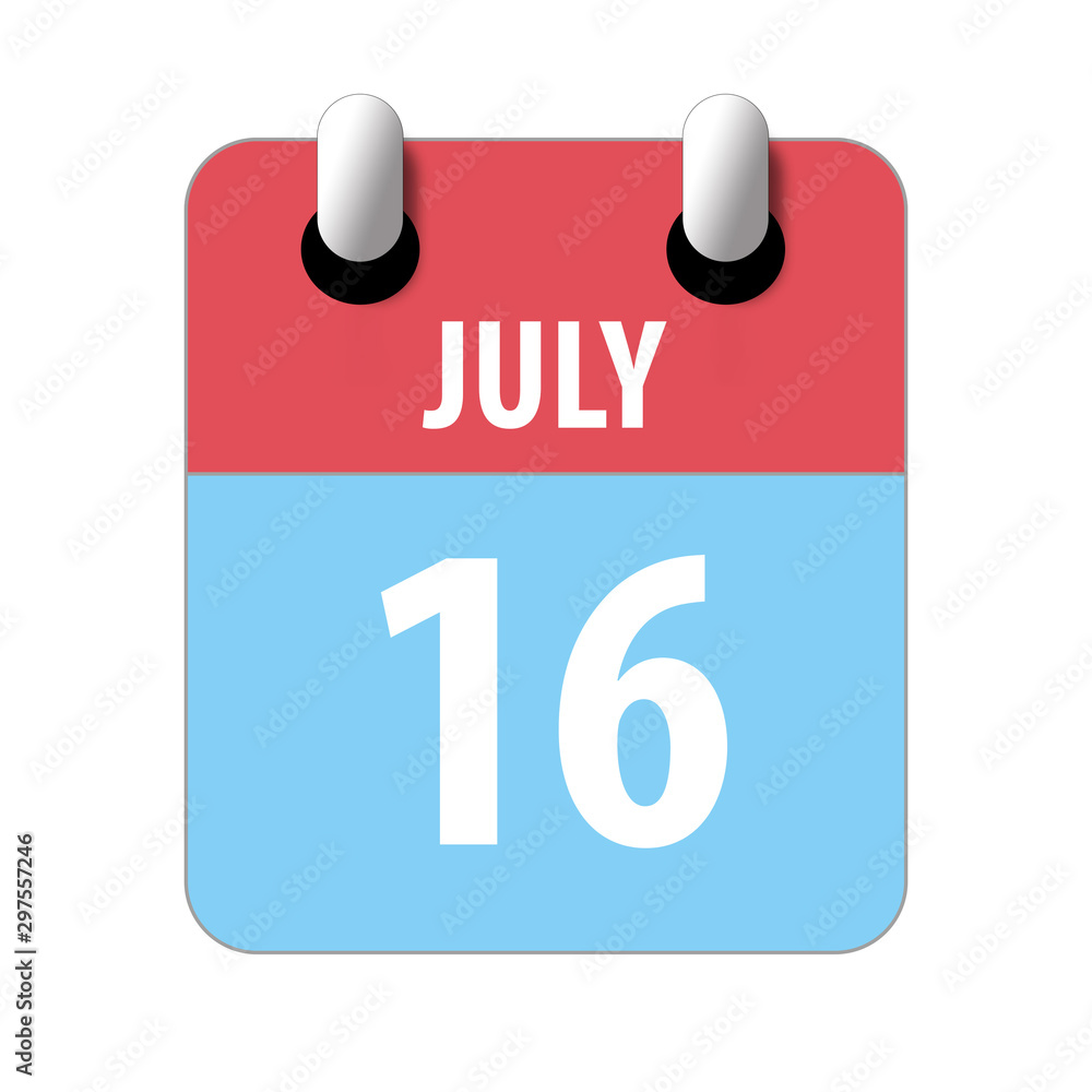 july 16th. Day 16 of month,Simple calendar icon on white background. Planning. Time management. Set of calendar icons for web design. summer month, day of the year concept july 16th. Day 16 of month,Simple calendar icon on white background. Planning. Time management. Set of calendar icons for web design. summer month, day of the year concept