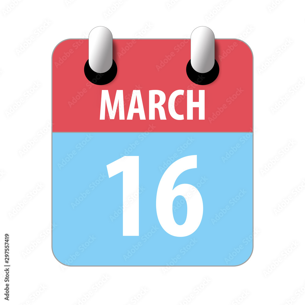 march 16th. Day 16 of month,Simple calendar icon on white background. Planning. Time management. Set of calendar icons for web design. spring month, day of the year concept march 16th. Day 16 of month,Simple calendar icon on white background. Planning. Time management. Set of calendar icons for web design. spring month, day of the year concept