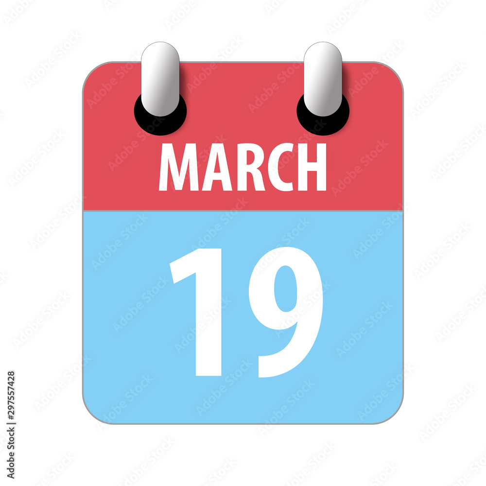 march 19th. Day 19 of month,Simple calendar icon on white background. Planning. Time management. Set of calendar icons for web design. spring month, day of the year concept march 19th. Day 19 of month,Simple calendar icon on white background. Planning. Time management. Set of calendar icons for web design. spring month, day of the year concept