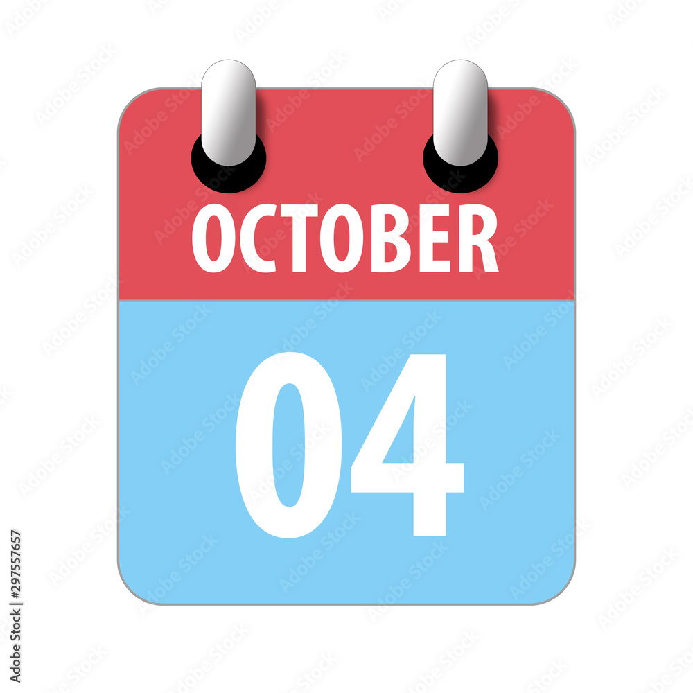 october 4th. Day 4 of month,Simple calendar icon on white background. Planning. Time management. Set of calendar icons for web design. autumn month, day of the year concept october 4th. Day 4 of month,Simple calendar icon on white background. Planning. Time management. Set of calendar icons for web design. autumn month, day of the year concept