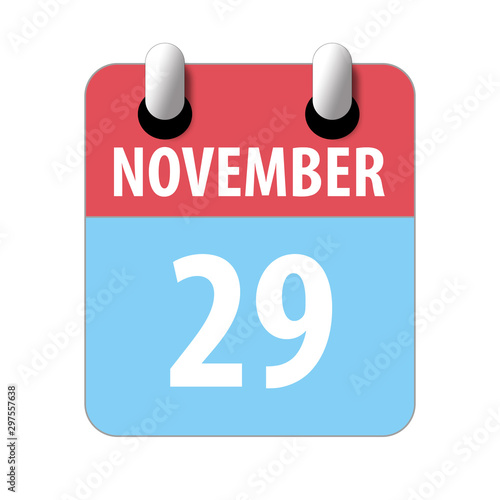 november 29th. Day 29 of month Simple calendar icon on white background. Planning. Time management. Set of calendar icons for web design. autumn month  day of the year concept