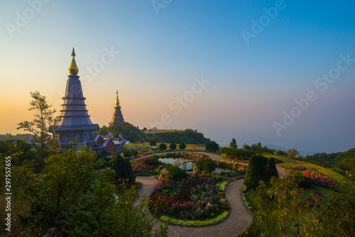 Landmark landscape pagoda in doi Inthanon national park at chiang mai Thailand © panyawat