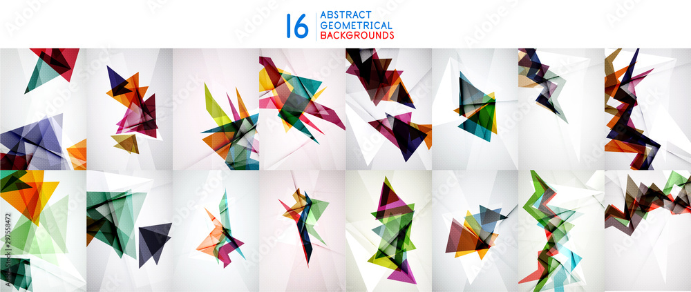 Geometric abstract backgrounds triangle set Geometric abstract backgrounds triangle set