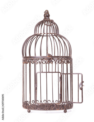 Εκτύπωση καμβά Empty birdcage on white background