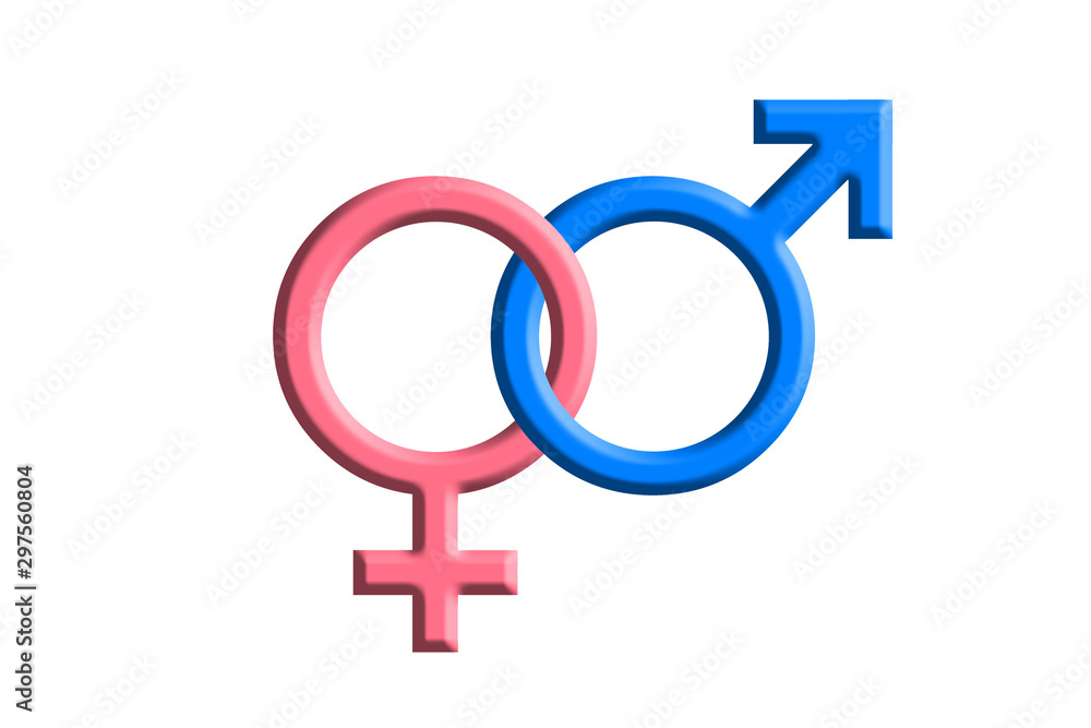 Símbolos hombre y mujer entrelazados Símbolos hombre y mujer entrelazados