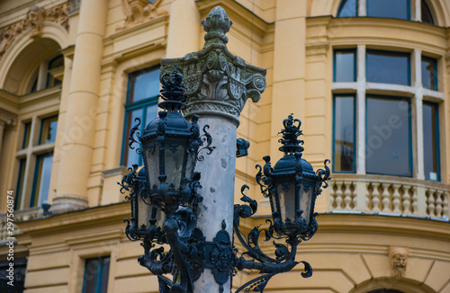 Antique Lantern. Opera theatre. Krakow