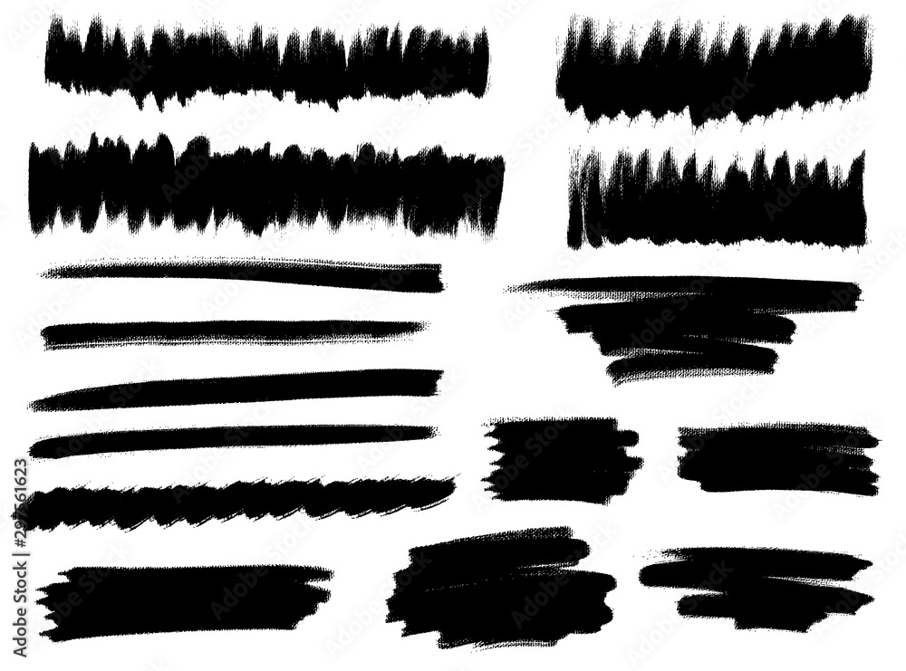 Brush strokes templates, vector grunge paintbrush set Brush strokes templates, vector grunge paintbrush set