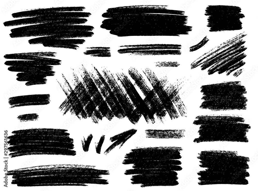 Brush strokes templates, vector grunge paintbrush set Brush strokes templates, vector grunge paintbrush set