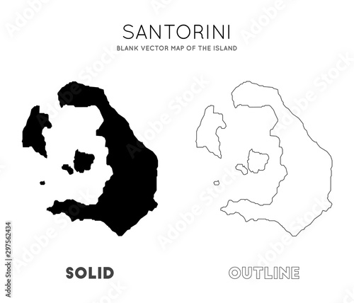 Santorini map. Blank vector map of the Island. Borders of Santorini for your infographic. Vector illustration.