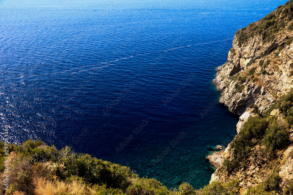 The blue sea off the coast of beautiful Italy.