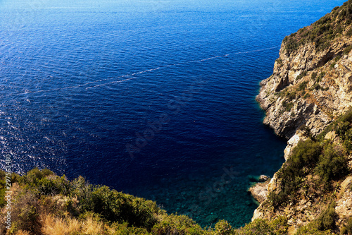 The blue sea off the coast of beautiful Italy.