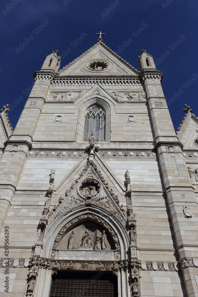 Naples, Italy - October 13, 2019: The Duomo of Naples - The Metropolitan Cathedral of Santa Maria Assunta