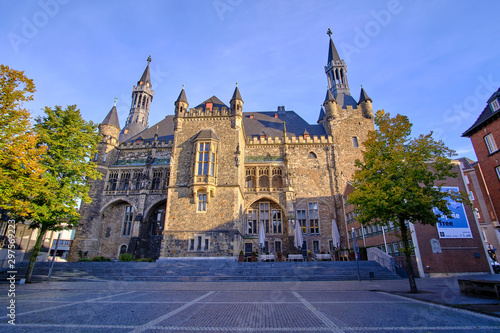 View at the town hall of Aachen from the "Katschhof" square