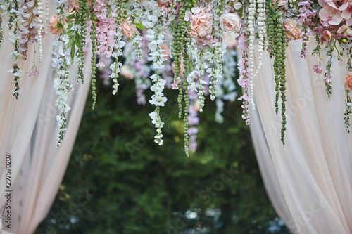 beautiful wedding decorations in nature photo