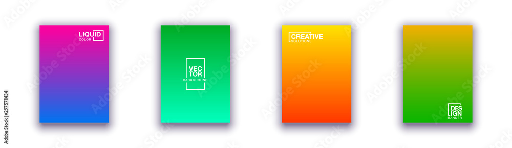 set of 4 Halftone cover page layouts vector design geometric background. Party posters set halftone gradient texture. Music flyer templates. Social media duotone gradient background Retro cover pages set of 4 Halftone cover page layouts vector design geometric background. Party posters set halftone gradient texture. Music flyer templates. Social media duotone gradient background Retro cover pages
