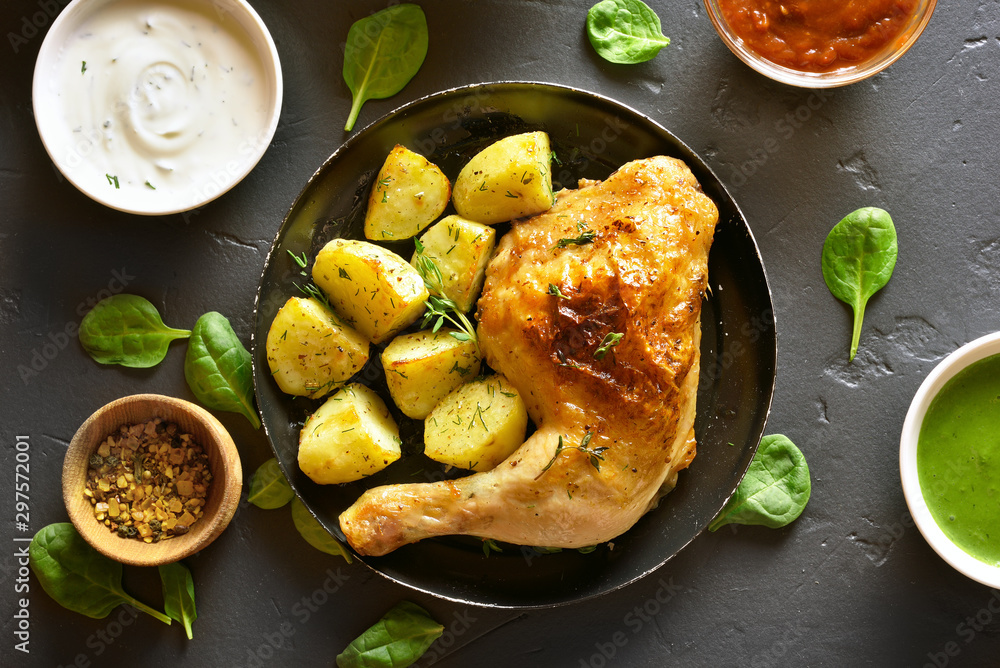 Baked chicken leg with potato Baked chicken leg with potato