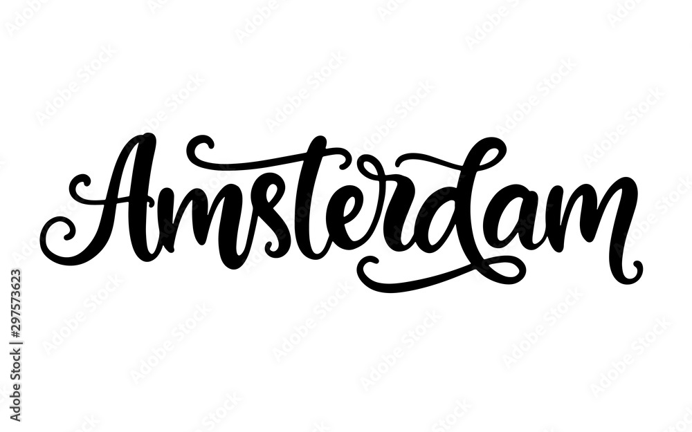 Amsterdam city hand written brush lettering Amsterdam city hand written brush lettering