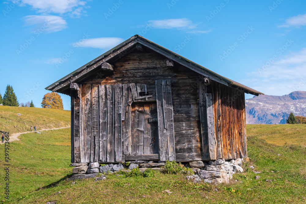 old wooden cabin in the mountains old wooden cabin in the mountains