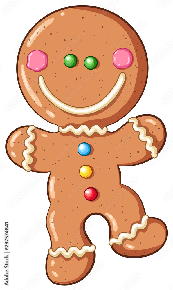 Obraz premium Niedlicher Lebkuchenmann - Vektor-Illustration