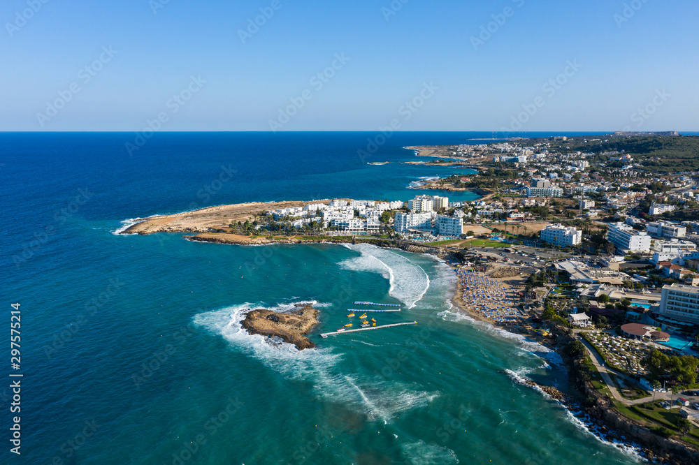 Aerial: The Protaras beach, Cyprus