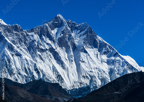 Mount Everest.The most popular mountain in the mountain range in Nepal