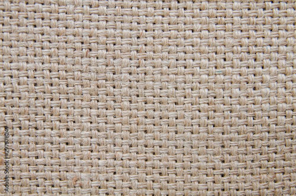 Jute hessian fabric close up Jute hessian fabric close up