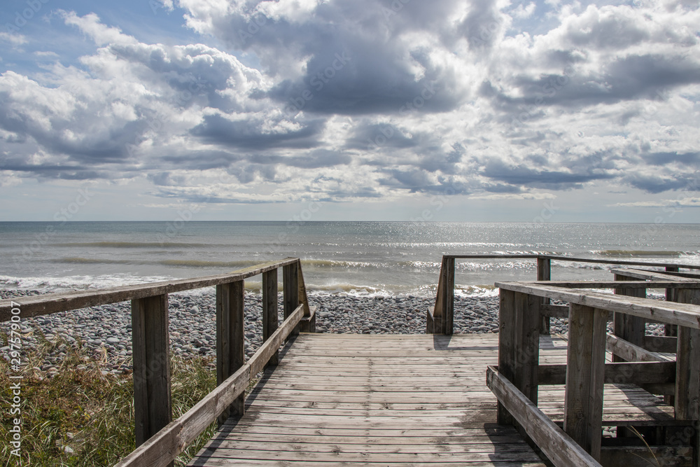 Boardwalk at Lawrencetown Beach Provincial Park, Nova Scotia, Canada