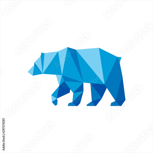 Polygonal Shape bear Logo vector animals