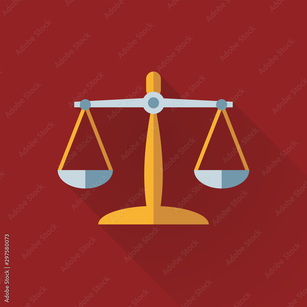 Scales of justice flat design long shadow icon Scales of justice flat design long shadow icon
