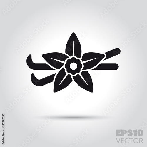 vanilla blossom and pods vector icon