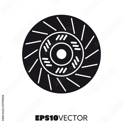 Car clutch disc vector glyph icon