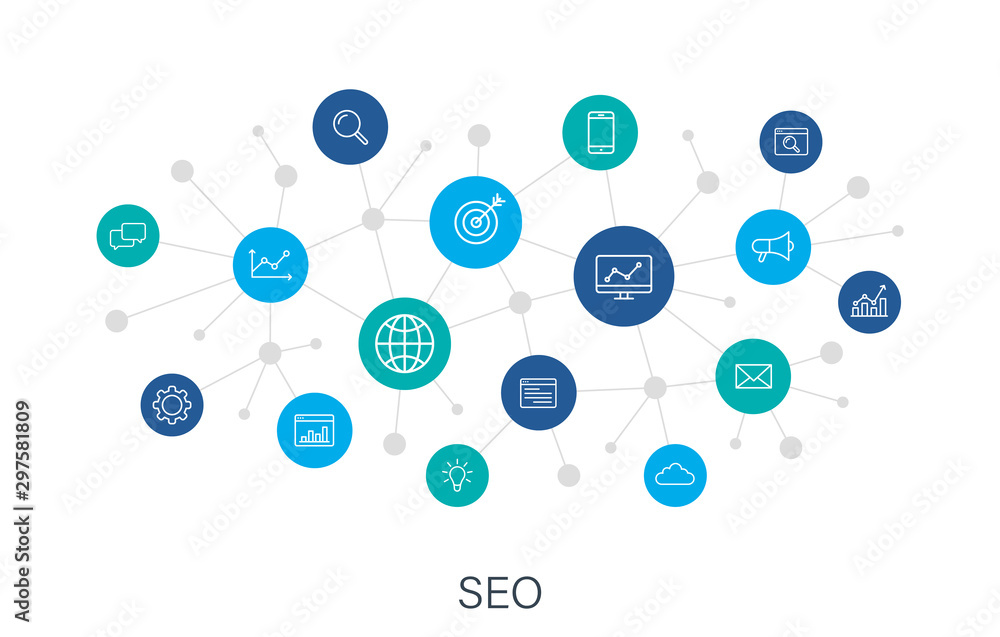 Concept SEO and Development web icons in line style. Contact, Target, Website. Digital network, social media. Vector illustration. Concept SEO and Development web icons in line style. Contact, Target, Website. Digital network, social media. Vector illustration.