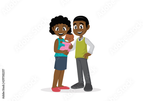 African Newborn baby with lovely family.
