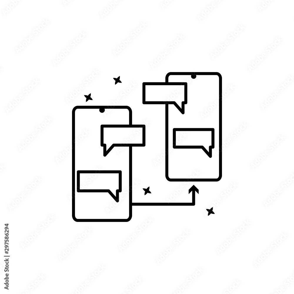 Mobile phones chat icon. Simple line, outline vector of mobile payment icons for ui and ux, website or mobile application Mobile phones chat icon. Simple line, outline vector of mobile payment icons for ui and ux, website or mobile application