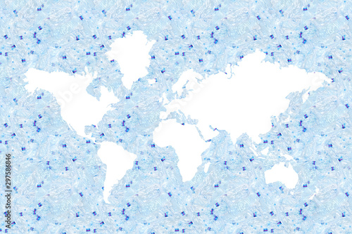 Fototapeta Blue crumpled bottle world ocean