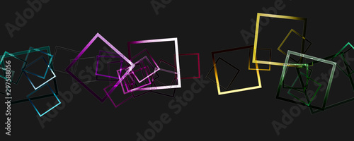 Fototapeta Abstrakt panoramy 3D tła projekta kwadratowa szklana ilustracja