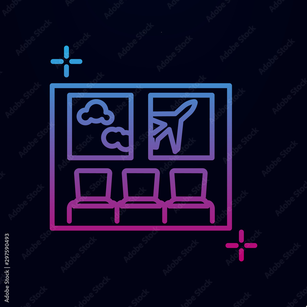 Chairs, airport nolan icon. Simple thin line, outline vector of airport icons for ui and ux, website or mobile application Chairs, airport nolan icon. Simple thin line, outline vector of airport icons for ui and ux, website or mobile application