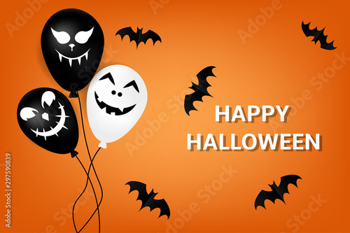 Happy halloween background with balloons Vector