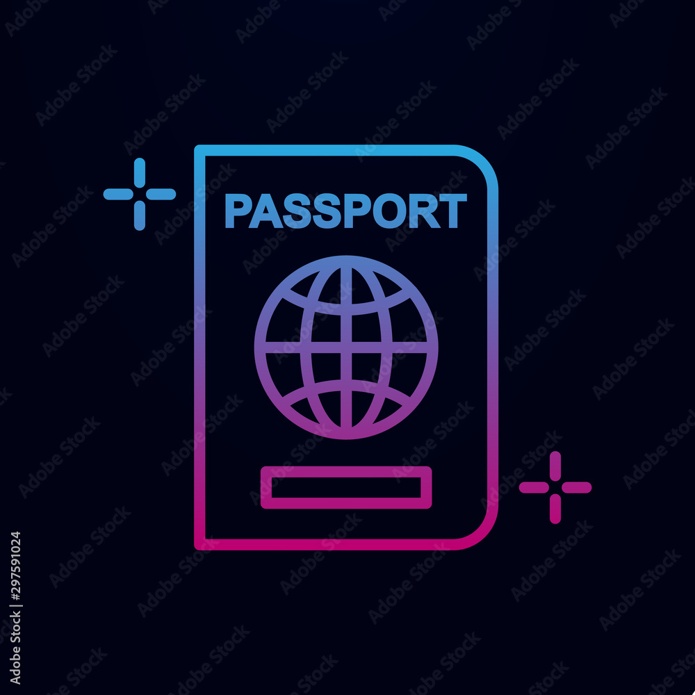 Passport, airport nolan icon. Simple thin line, outline vector of airport icons for ui and ux, website or mobile application Passport, airport nolan icon. Simple thin line, outline vector of airport icons for ui and ux, website or mobile application