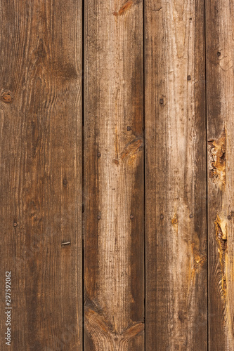 Wooden texture. Old grunge wooden wall. Close-up wooden surface with resinous knots. Background