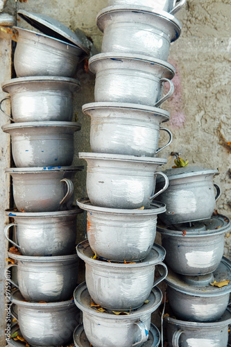 background of children's pots for toilet kids