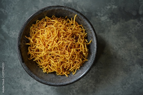 Homemade Sev - Crunchy noodle made from chickpea flour/ Diwali Snacks