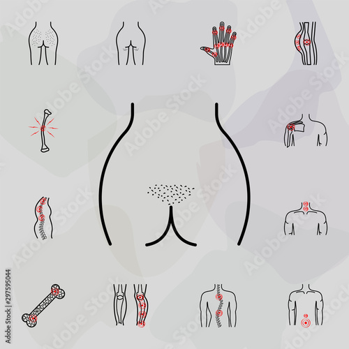 belly epilation, women icon. Universal set of plastic surgery, epilation for website design and development, app development